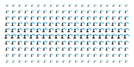 Robotics manipulator icon halftone pattern, constructed for backgrounds, covers, templates and abstraction compositions. Vector robotics manipulator shapes organized into halftone matrix.のイラスト素材