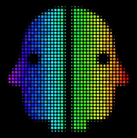 Pixel impressive halftone dual face iconのイラスト素材