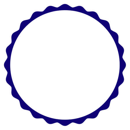 Certificate rosette circular frame template. Vector draft element for stamp seals in blue color.のイラスト素材