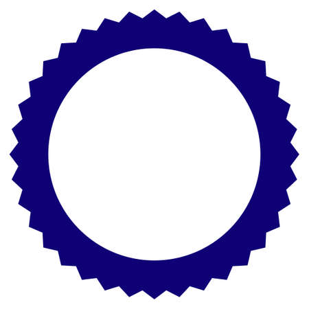 Rosette seal frame template. Vector draft element for stamp seals in blue color.のイラスト素材