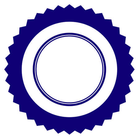 Rosette seal frame template. Vector draft element for stamp seals in blue color.のイラスト素材