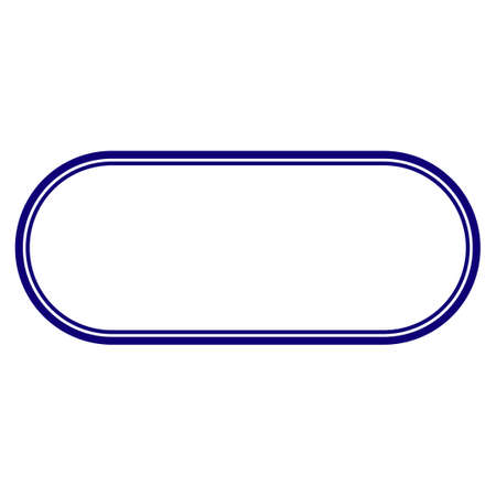 Double rounded frame template. Vector draft element for stamp seals in blue color.のイラスト素材