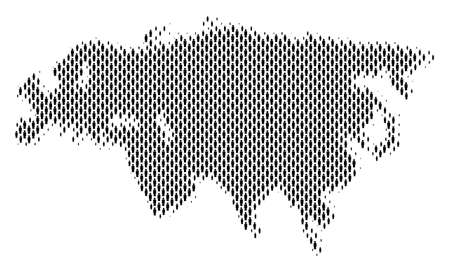 Demography Eurasia map people. Population vector cartography mosaic of Eurasia map organized of man elements. Social representation of nation audience. Demographic abstract halftone map.のイラスト素材