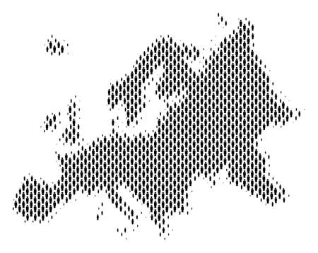Demography Europe map people. Population vector cartography mosaic of Europe map composed of human items. Social plan of nation audience. Demographic abstract halftone map.のイラスト素材