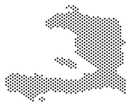 Dotted Haiti map. Vector territory scheme. Cartographic composition of Haiti map created from spheric elements.のイラスト素材
