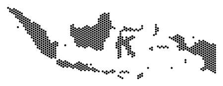 Hexagonal Indonesia mapのイラスト素材