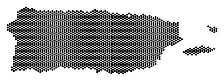 Hexagon Puerto Rico mapのイラスト素材