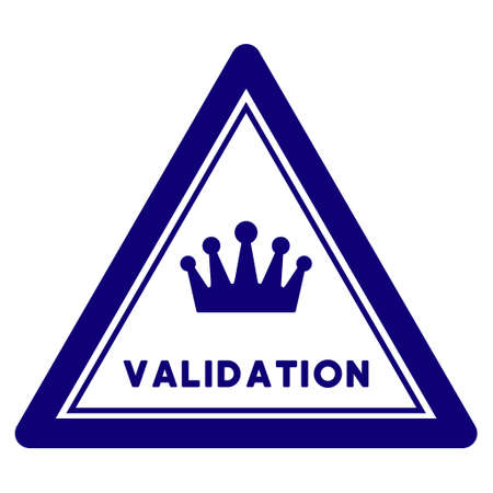 Validation triangle seal template. Vector element with clear design for stamps and watermarks.のイラスト素材
