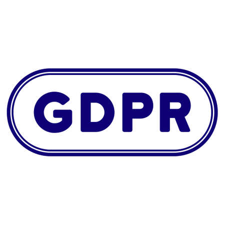 GDPR rounded seal template. Vector element with clear design for stamps and watermarks.のイラスト素材