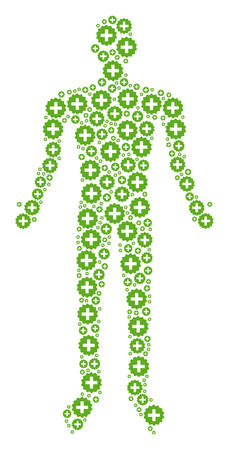 Create person avatar. Vector create icons are composed into man collage.のイラスト素材