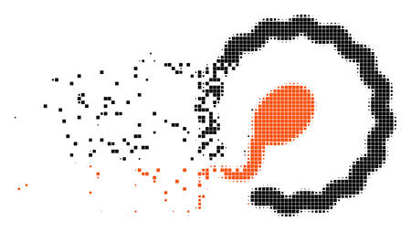 Fractured insemination dotted vector icon with disintegration effect. Rectangle fragments are organized into dissipated insemination form.のイラスト素材