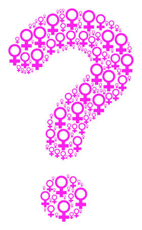 FAQ mosaic formed with Venus symbol components. Vector Venus symbol icons are combined into question collage.のイラスト素材