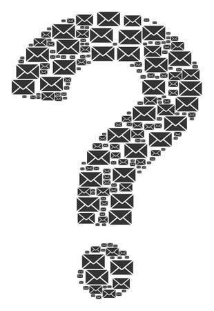 Unknown mosaic composed from mail envelope elements. Vector mail envelope icons are grouped into answer collage.のイラスト素材