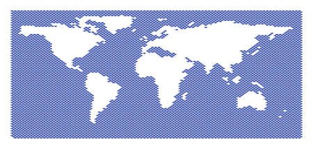 World ocean map full of fish. Vector water area plan made from fish icons.