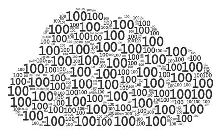 Cloud collage created from 100 texts in variable sizes. Abstract vector fog representaion. 100 texts are formed into cloud shape.のイラスト素材