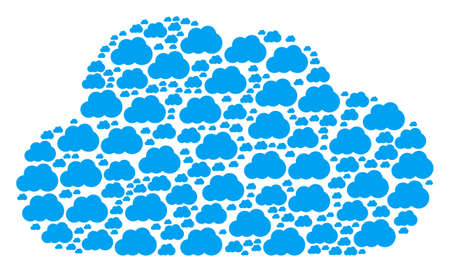 Cloud shape composed of cloud components in various sizes. Abstract vector bubble concept. Cloud...