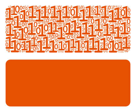 Building brick composition icon of zero and one symbols in random sizes. Vector digital symbols are combined into building brick mosaic design concept.のイラスト素材