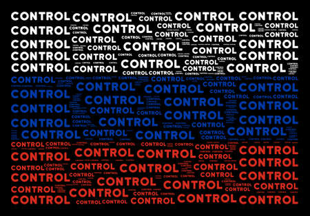 Russian national flag concept made of control text design elements. Vector control texts are combined into mosaic Russia flag composition.のイラスト素材
