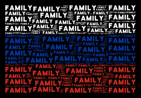 Russia national flag concept created of family texts. Vector family texts are united into conceptual Russia flag composition.のイラスト素材