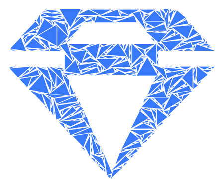 Diamond mosaic of triangle items in variable sizes and shapes. Vector polygons are arranged into diamond illustration. Geometric abstract vector illustration.のイラスト素材