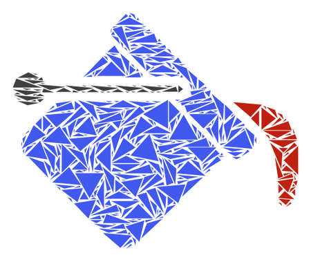 Paint bucket mosaic of triangle items in different sizes and shapes. Vector polygons are composed into paint bucket mosaic. Geometric abstract vector illustration.のイラスト素材