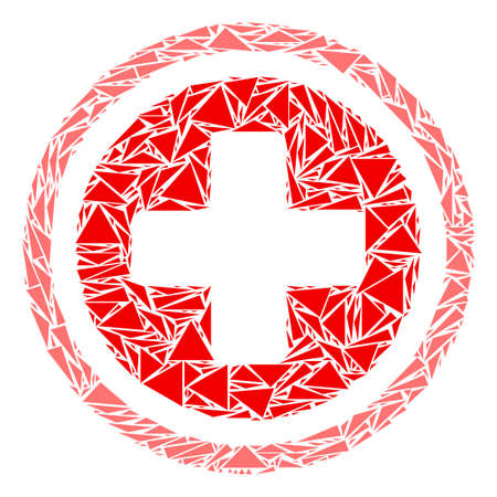 Pharmacy collage of triangle items in different sizes and shapes. Vector polygons are combined into pharmacy collage. Geometric abstract vector illustration.のイラスト素材