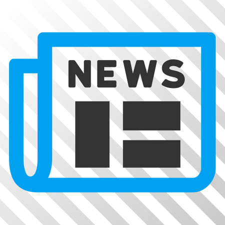 Newspaper vector icon. An illustration style is a flat iconic symbol on a hatch transparent background.のイラスト素材