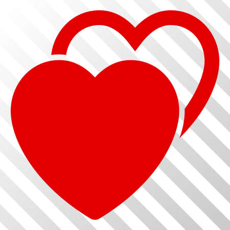 Love hearts vector icon. An illustration style is a flat iconic symbol on a hatched transparent background.のイラスト素材