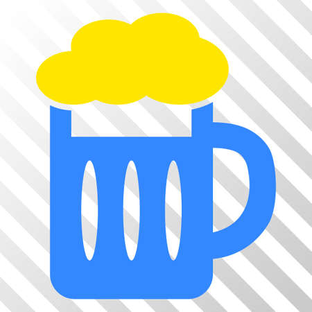 Beer glass vector pictogram. An illustration style is a flat iconic symbol on a hatched transparent background.のイラスト素材