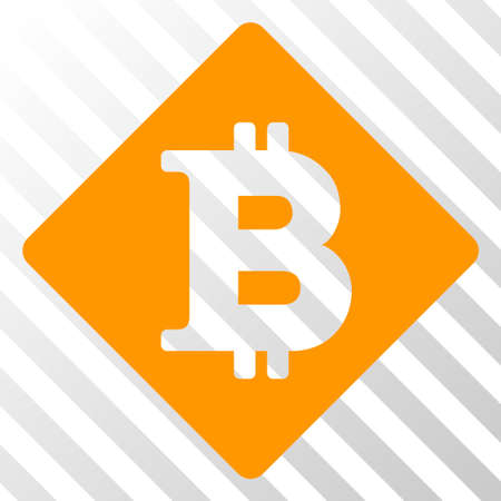 Bitcoin rhombus vector pictograph. An illustration style is a flat iconic symbol on a hatched transparent background.のイラスト素材