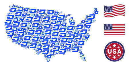 Dash currency pictograms are grouped into USA map stylization. Vector concept of USA geographic map is designed of Dash currency items. Designed for political and patriotic posters.のイラスト素材