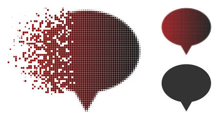 Banner icon in sparkle, dotted halftone and undamaged whole versions. Pieces are combined into vector disappearing banner icon.のイラスト素材