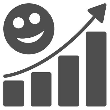 Happy growing trend vector pictograph. Style is flat graphic gray symbol.のイラスト素材