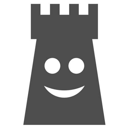 Glad fort tower vector icon. Style is flat graphic gray symbol.のイラスト素材