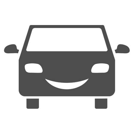 Smile car vector pictogram. Style is flat graphic grey symbol.のイラスト素材
