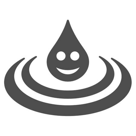Happy drop Ripple raster icon. Style is flat graphic grey symbol.の写真素材