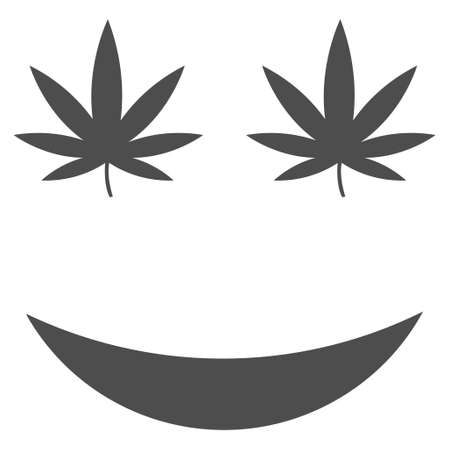 Cannabis smile raster pictogram. Style is flat graphic grey symbol.の写真素材