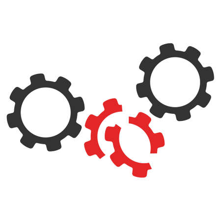 Raster gears damage illustration. An isolated illustration on a white background.の写真素材