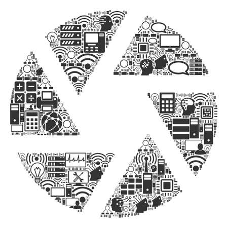 Shutter composition icon combined for bigdata and computing illustrations. Vector shutter mosaics are combined from computer, calculator, connections, wi-fi, network,のイラスト素材