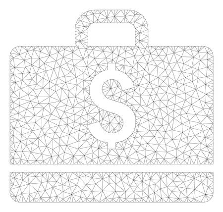 Mesh accounting polygonal icon illustration. Abstract mesh lines and dots form triangular accounting. Wire frame 2D polygonal line network in vector format isolated on a white background.のイラスト素材