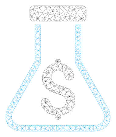 Mesh money alchemy polygonal 2d illustration. Abstract mesh lines and dots form triangular money alchemy. Wire frame 2D polygonal line network in vector format isolated on a white background.のイラスト素材