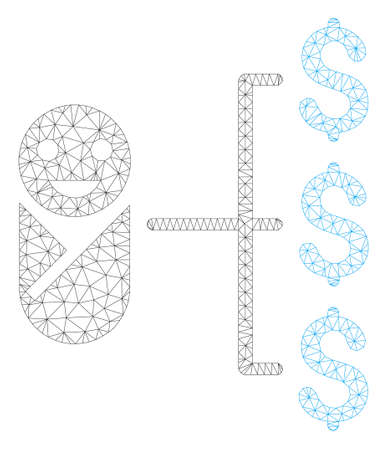 Mesh baby expenses polygonal icon illustration. Abstract mesh lines and dots form triangular baby expenses. Wire frame 2D polygonal line network in vector format isolated on a white background.のイラスト素材