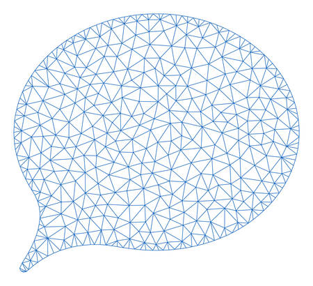 Mesh balloon model icon. Wire carcass triangular mesh of vector balloon isolated on a white background. Abstract 2d mesh designed with triangular lines and points.のイラスト素材