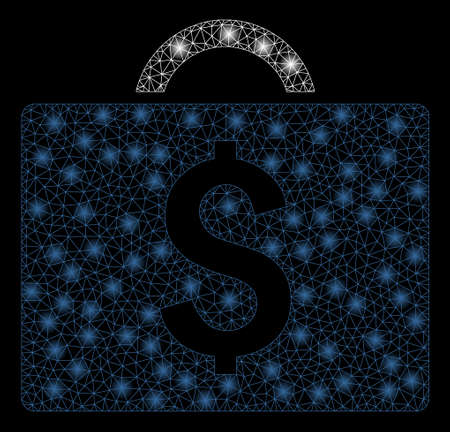 Gold square pattern and solid commercial briefcase. Vector geographic commercial briefcase in yellow golden color tints. Abstract concept is designed with random flat square parts.のイラスト素材