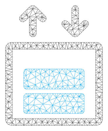 Mesh cargo elevator polygonal symbol vector illustration. Model is based on cargo elevator flat icon. Triangular mesh forms abstract cargo elevator flat model.のイラスト素材