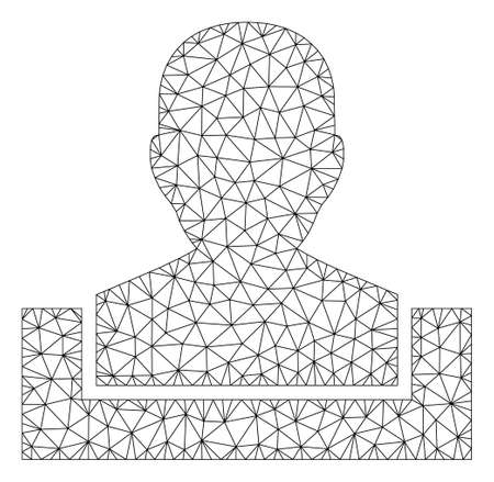 Mesh box polygonal 2d vector illustration. Model is based on box flat icon. Triangular mesh forms abstract box flat model. Wire frame flat polygonal line network isolated on a white background.のイラスト素材