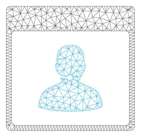 Mesh call center manager calendar page polygonal 2d vector illustration. Model is created from call center manager calendar page flat icon.のイラスト素材
