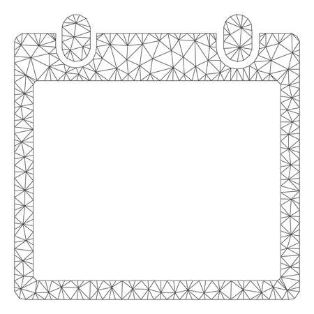 Mesh calendar frame polygonal icon vector illustration. Model is based on calendar frame flat icon. Triangular mesh forms abstract calendar frame flat carcass.のイラスト素材