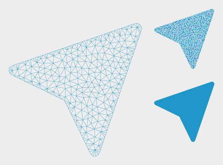 Mesh freelance paper plane model with triangle mosaic icon. Wire frame polygonal mesh of freelance...