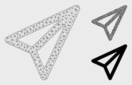 Mesh freelance model with triangle mosaic icon. Wire carcass triangular mesh of freelance. Vector mosaic of triangle parts in variable sizes, and color tinges. Abstract flat mesh freelance,のイラスト素材